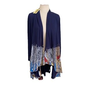 NWT COTTAGECORE A Walk In The Park Open Front Cardigan L Winter Roads Midnight